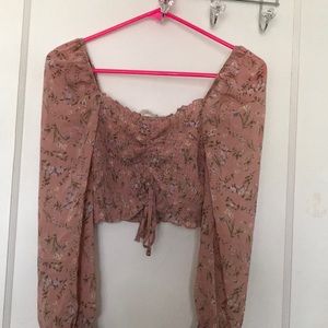 ruched self tie crop top